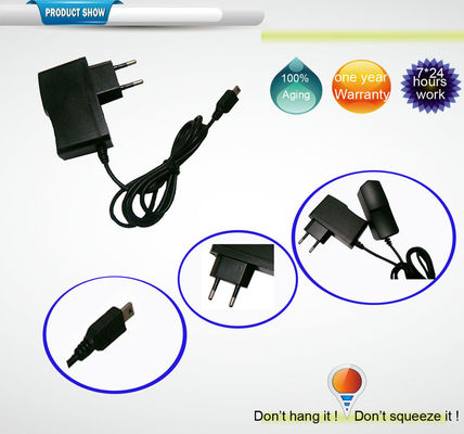 Mini / Mikro DC Plug, CCTV Güç Kaynağı ile 10W 5V 2A Duvar Mount Güç Adaptörü