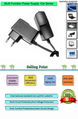 POS, Dizüstü Bilgisayar Pil Adaptörü için 5W 9V 1500MA / 1.5A Evrensel AC Güç Kaynağı Adaptörü