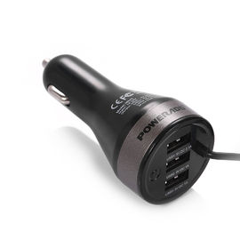 4.2A 21W Three USB Port Car Charger With Built-in Micro USB Cable Power Adapter