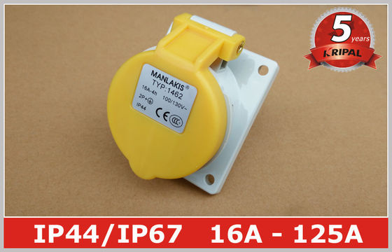 Açılı Panel Monte Edildi Endüstriyel Güç Soket anahtarı 110V 16A IP44 Deniz için 3 Pin