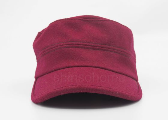 Flex Fit Red Cotton Military Cap 100% Cotton For Adults , Elastic Back
