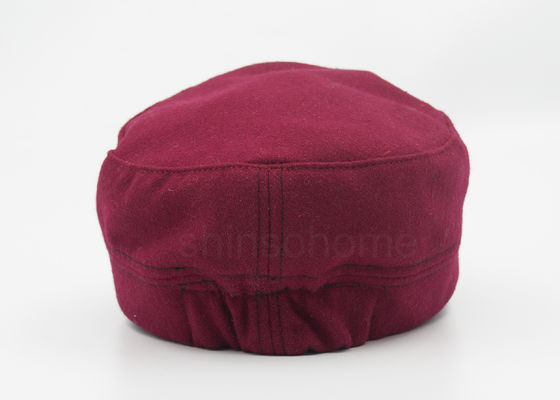 Flex Fit Red Cotton Military Cap 100% Cotton For Adults , Elastic Back