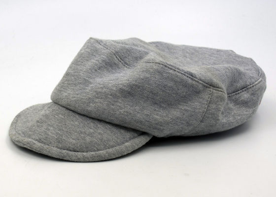 Customized Men / Women Cotton Military Cap Blank Flexfit Grey With Curved Brim