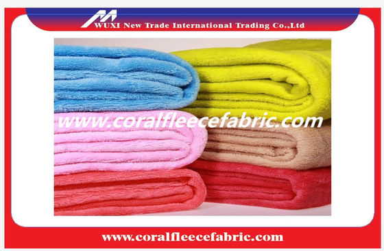 Antique Military Coral Poly Fleece Fabric With Nonwoven / Knitted Technics