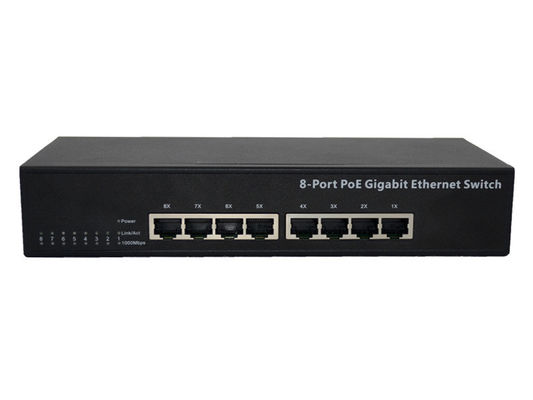 8 Port RJ45 Port Desktop PoE Switch IEEE 802.3x 10 / 100 / 1000M